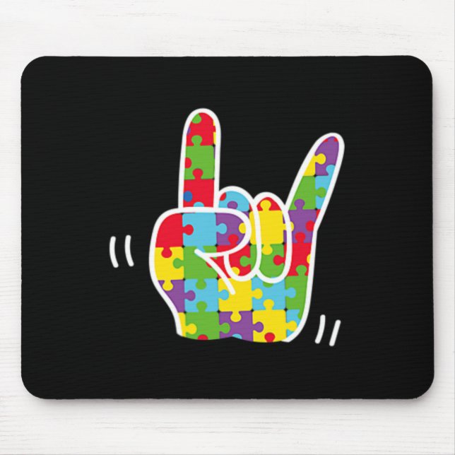 Gebärdensprache Liebe Gebärdensprache Autismus-Bew Mousepad (Vorne)