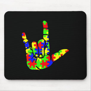 Gebärdensprache Liebe Hand Gebärdensprache Puzzle Mousepad
