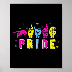 Gebärdensprache Stolz Pan Regenbogen Gebärdensprac Poster