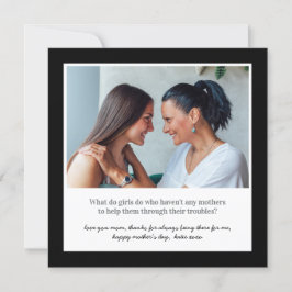 Gebärdensprache und Foto der Mutter Karte