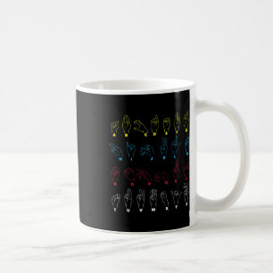 Gebärdensprachlehrer Amerikanisches Gebärdenalphab Kaffeetasse