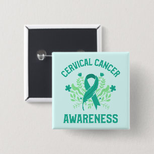 Gebärmutterhalskrebs-Bewusstsein Blumenkohl Aquama Button