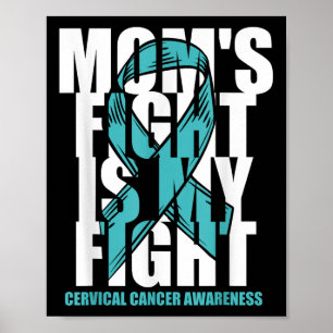 Gebärmutterhalskrebs Monat Aquamarine Mamas Poster