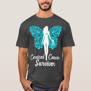 Gebärmutterhalsüberlebung Aquamarine Band T-Shirt