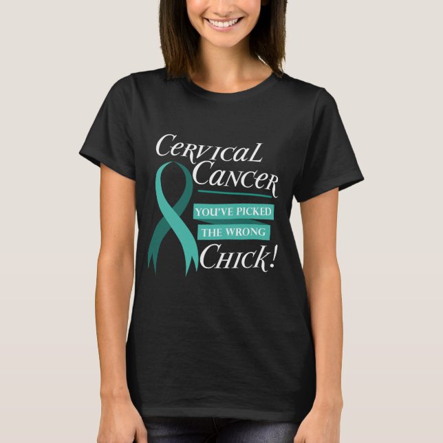 Gebärmutterkrebs-Bewusstseins-Shirt-aquamarines T-Shirt (Vorderseite)