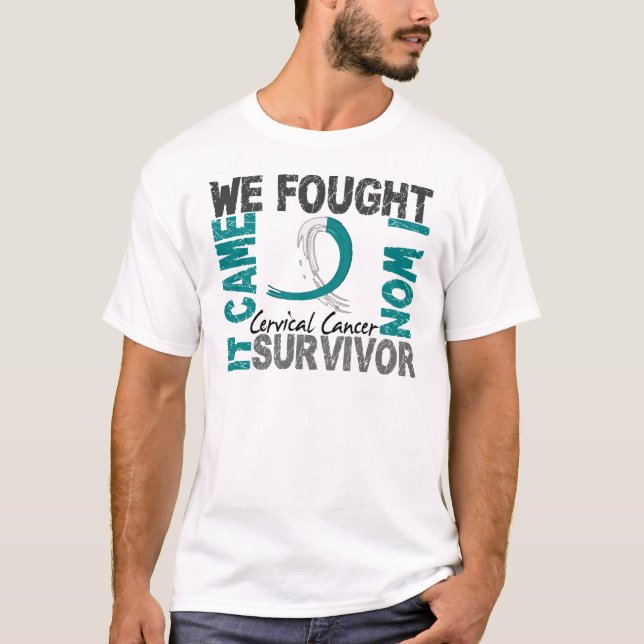 Gebärmutterkrebs des Überlebend-5 T-Shirt (Vorderseite)