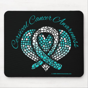 Gebärmutterkrebs-Mosaik-Herz-Band Mousepad