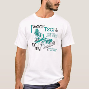 GEBÄRMUTTERkrebs trage ich aquamarine weiße T-Shirt
