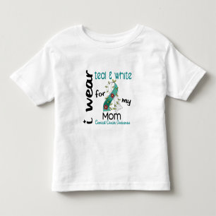 Gebärmutterkrebs trage ich aquamarines u. Weiß f Kleinkind T-shirt
