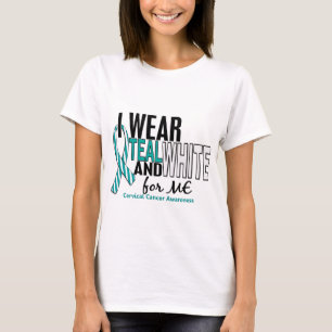 GEBÄRMUTTERkrebs trage ich aquamarines u. Weiß f T-Shirt