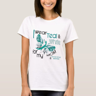 GEBÄRMUTTERkrebs trage ich aquamarines und Weiß T-Shirt