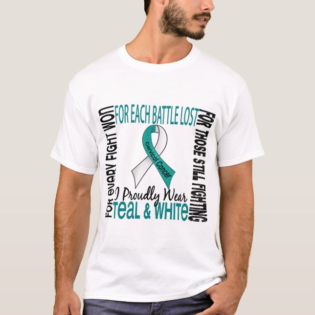 Gebärmutterkrebs trage ich stolz aquamarines und T-Shirt (Vorderseite)