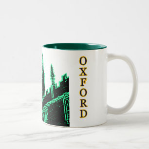 Gebäude 1986 Oxfords England windt sich Grün Zweifarbige Tasse