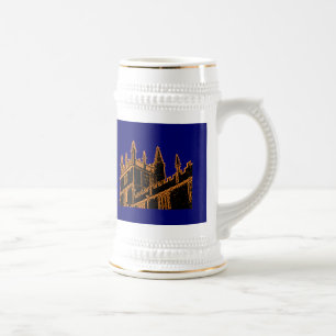 Gebäude 1986 Oxfords England windt sich Orange Bierglas