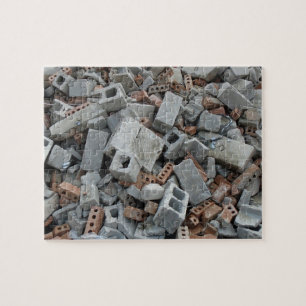 Gebäude-Abriss-Rubbelpuzzle