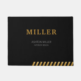 Gebäude-Auftragnehmer Schwarz und Metallgold Fußmatte