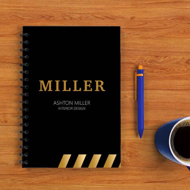 Gebäude-Auftragnehmer Schwarz und Metallgold Notizblock (Building Contractor Black And Metallic Gold Notebook)