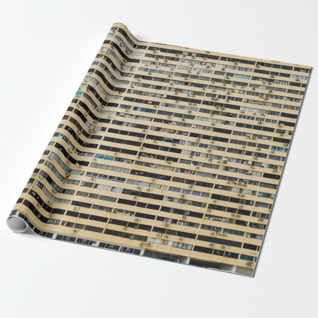 Gebäude aus braunem und weißem Beton Geschenkpapier (Ungerollt)