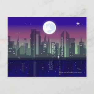 Gebäude beleuchten nachts postkarte