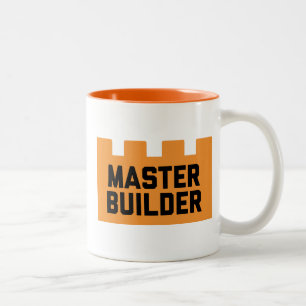 Gebäude-Block-Vorlagenerbauer Zweifarbige Tasse