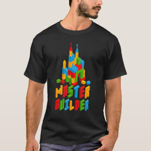 Gebäude-Blockbricks für Master-Builder Kinderspiel T-Shirt