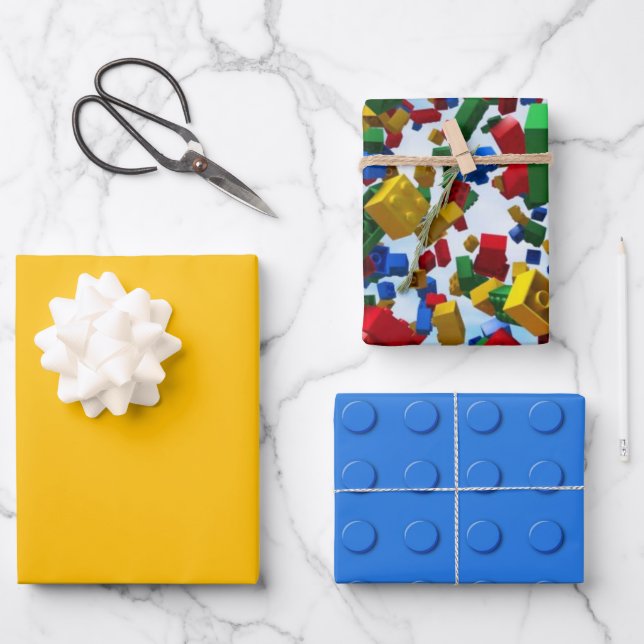 Gebäude-Blöcke aus farbigen Ziegeln Geschenkpapier Set (Vorderseite)