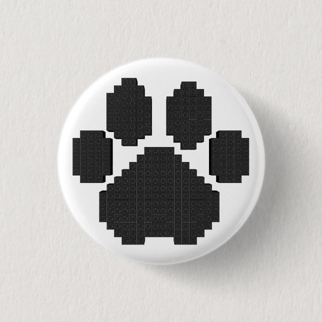 Gebäude-Blöcke für Black Dog Pawprint Button (Vorderseite)