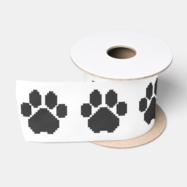 Gebäude-Blöcke für Black Dog Pawprint Satinband (Spule)