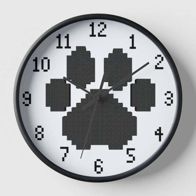 Gebäude-Blöcke für Black Dog Pawprint Uhr (Vorderseite)