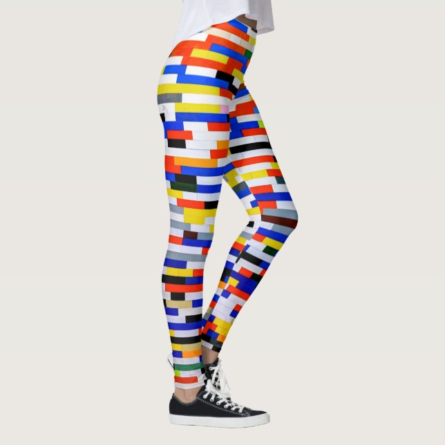 Gebäude-Blöcke in Primärfarbe Leggings (Rechts)
