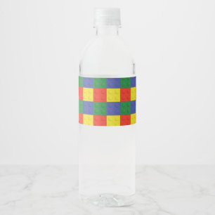 Gebäude-Blöcke und Ziegel Wasserflasche-Etikett