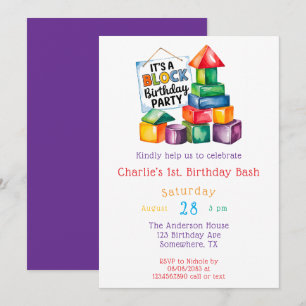 Gebäude blockiert den Geburtstagsschaden Einladung