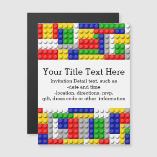 Gebäude blockiert den Primärfarbenjungen Geburtsta Magneteinladung