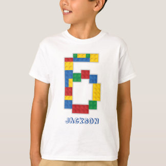 Gebäude Blocks Birthday Bricks 6 Jahre T - Shirt