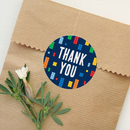 Gebäude Blocks Boy Geburtstag Runder Aufkleber