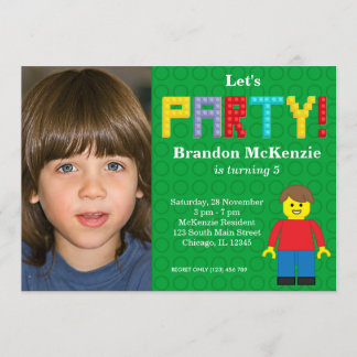 Gebäude Blocks Geburtstag Einladung