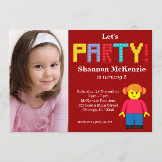 Gebäude Blocks Geburtstag Einladung