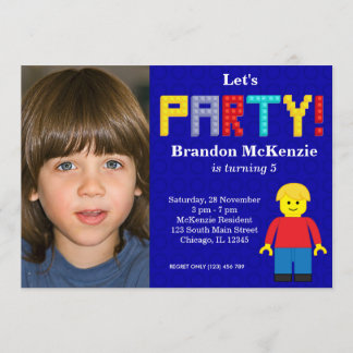 Gebäude Blocks Geburtstag Einladung