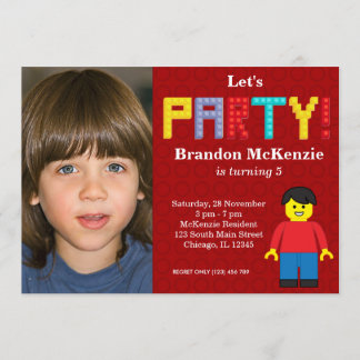 Gebäude Blocks Geburtstag Einladung