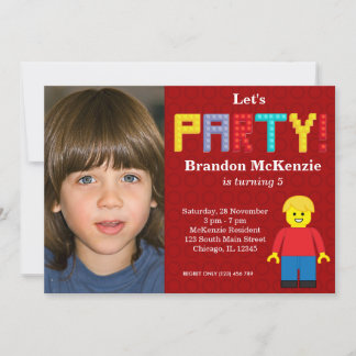 Gebäude Blocks Geburtstag Einladung