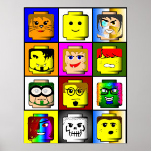 Gebäude Blocks Heads Poster