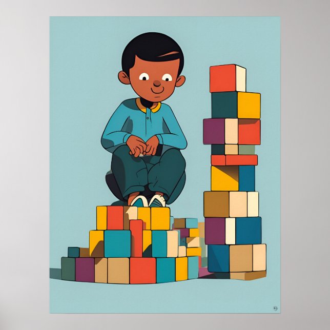 Gebäude Blocks - Kinderspielzeug Poster (Vorne)