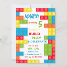 Gebäude Brick Einladungen, Boy Birthday Einladunge