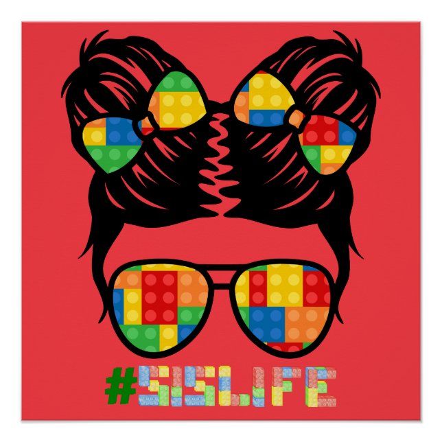 Gebäude Brick Shirt | Leopard Print Messy Bun Poster (Vorderseite)