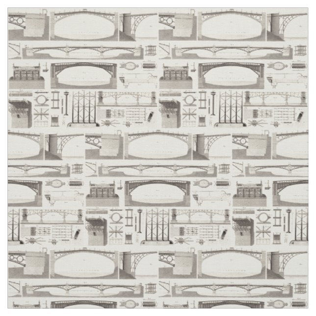 Gebäude-Brücken Stoff (Muster)