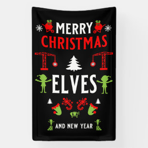 Gebäude Construction Christmas Ugly Banner