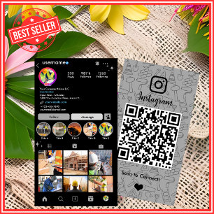 Gebäude Construction Instagram QR Code Visitenkarte