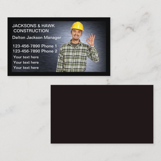 Gebäude Construction Service Business Card Visitenkarte (Vorne/Hinten)