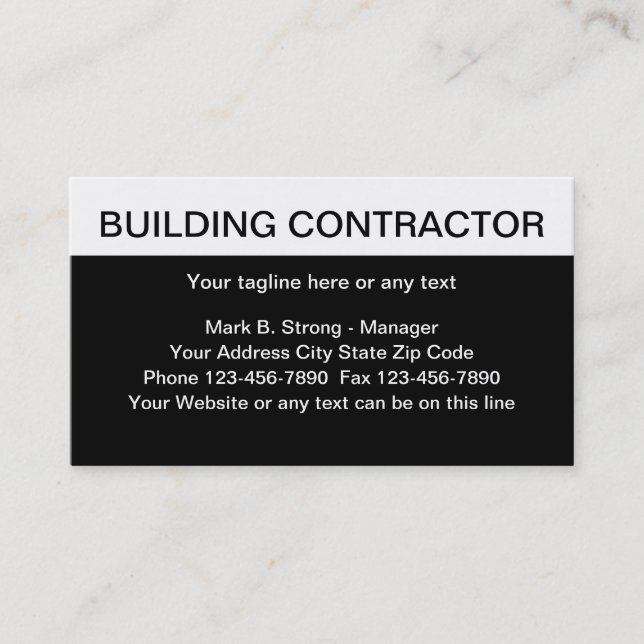 Gebäude Contractor Business Cards Visitenkarte (Vorderseite)