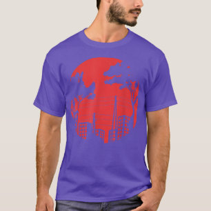 Gebäude Creepy Night Red Moon City View (2) T-Shirt